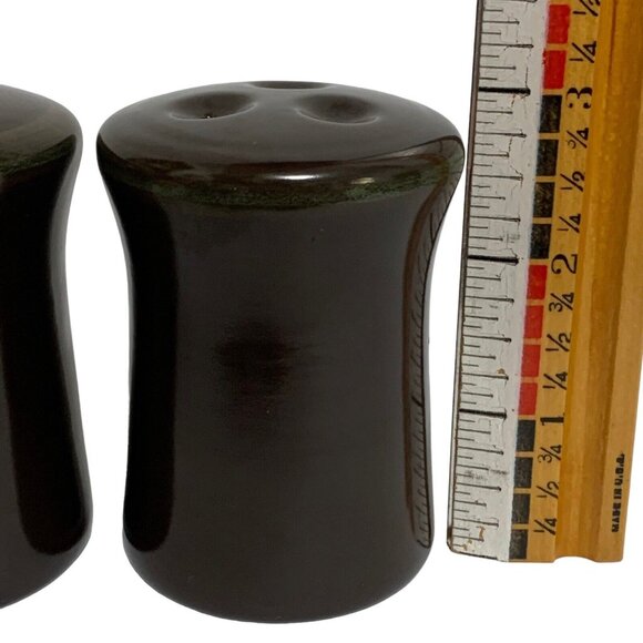 Vintage Franciscan Madeira Salt & Pepper Shaker Brown Green No Cap On Bottom - Picture 5 of 7